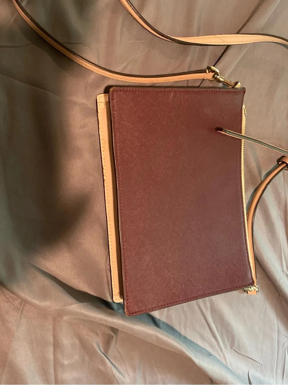 kate spade Two-Tone Wine and Blush Crossbody with Matching wallet
